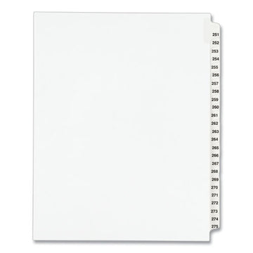 Avery® Preprinted Legal Exhibit Side Tab Index Dividers, Avery Style, 25-tab, 251 To 275, 11 X 8.5, White, 1 Set, (1340) freeshipping - TVN Wholesale